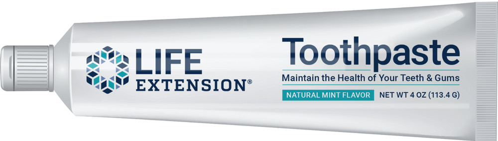 Life Extension NO-FLUORIDE Mint Toothpaste, 4 Oz (TWO-PACK)