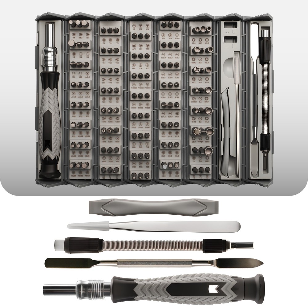 126 Precision Electronics Repair Kit with Roll Case Magnetic Bit Driver Set Tool
