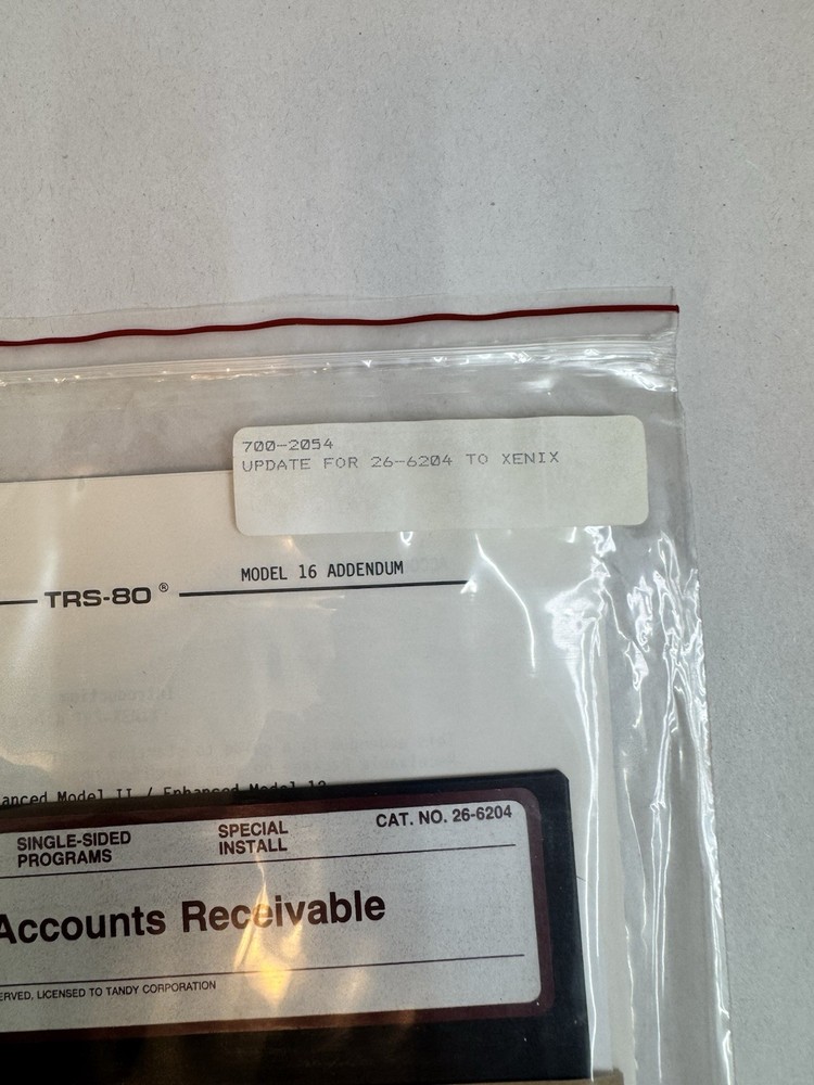 Radio Shack TRS-80 Accounts Receivable Program Diskette Model 16 #24