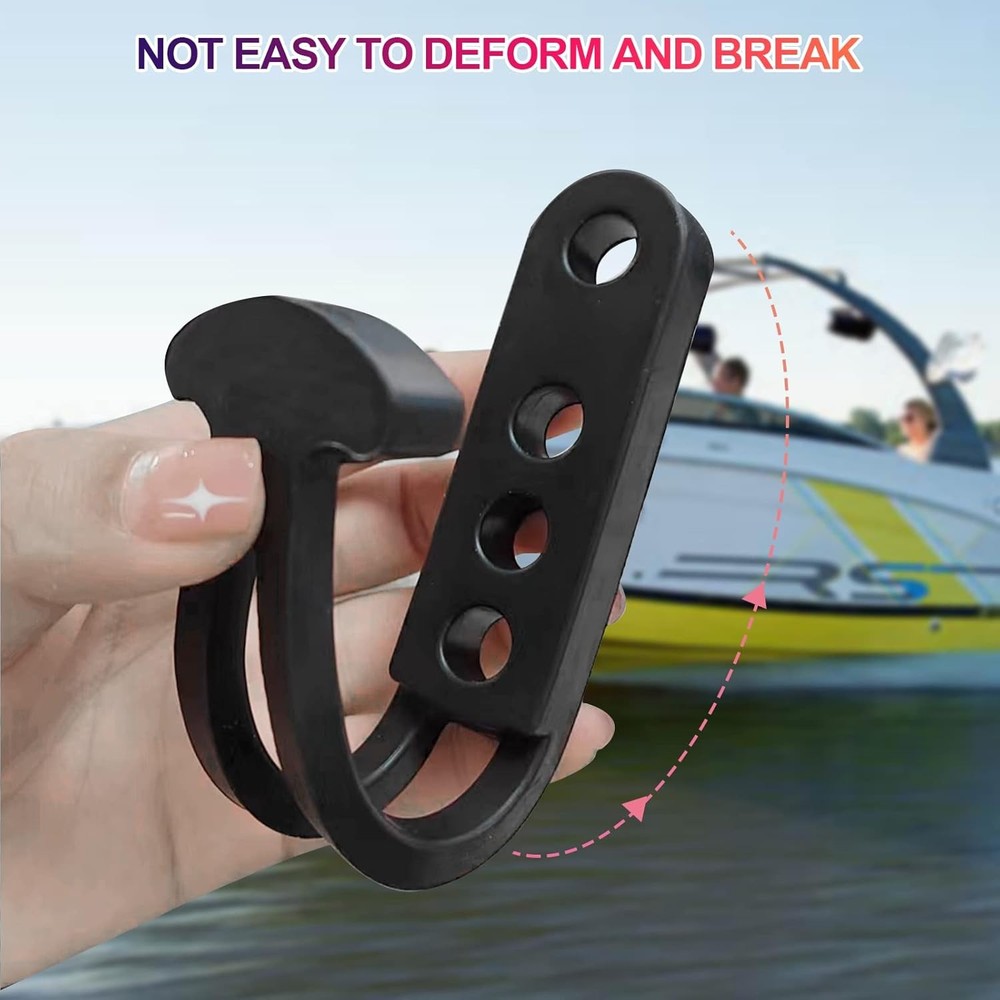 2 Pack Boat Telescoping Ladder Rubber Strap, Boarding Fixed 2 Pack, Black