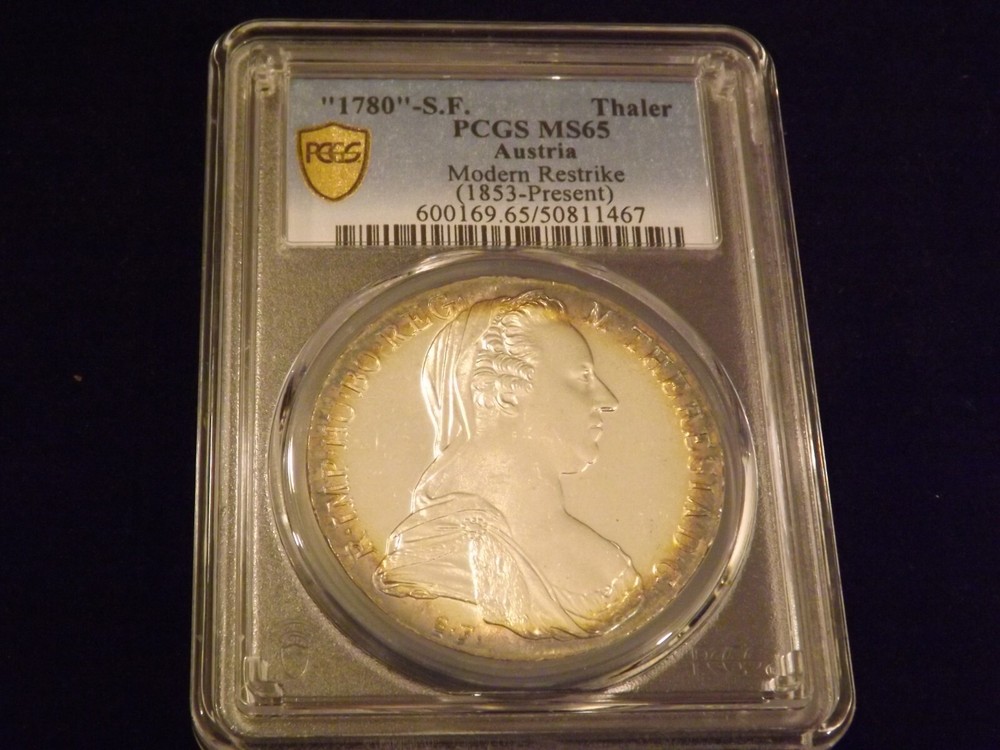 1780           Thaler       Austria         PCGS  MS 65