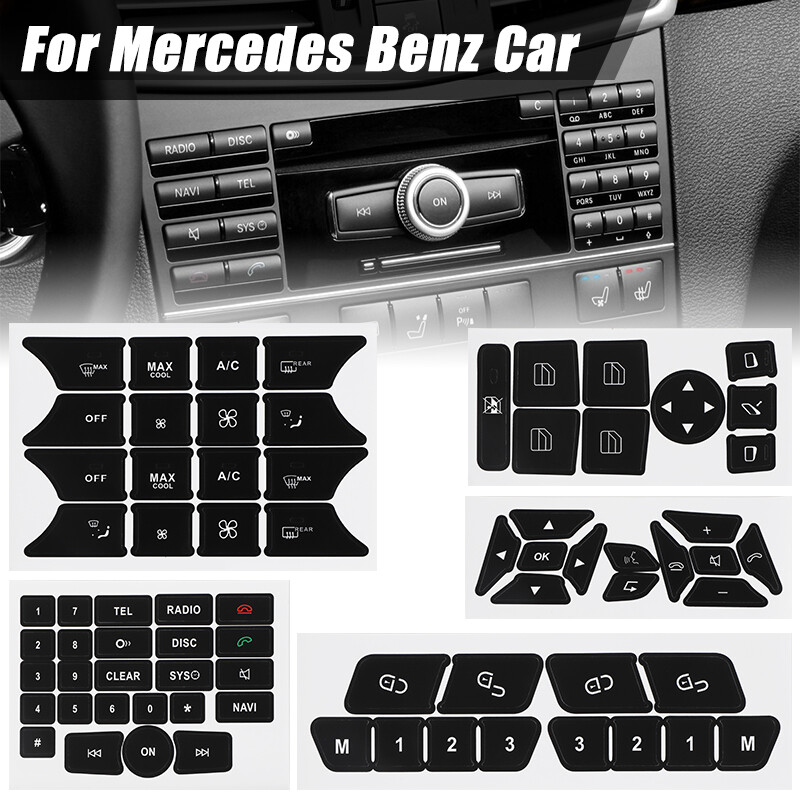 Button Repair Kit Window Switch Sticker For Mercedes Benz A B ML350 E350 2010-14