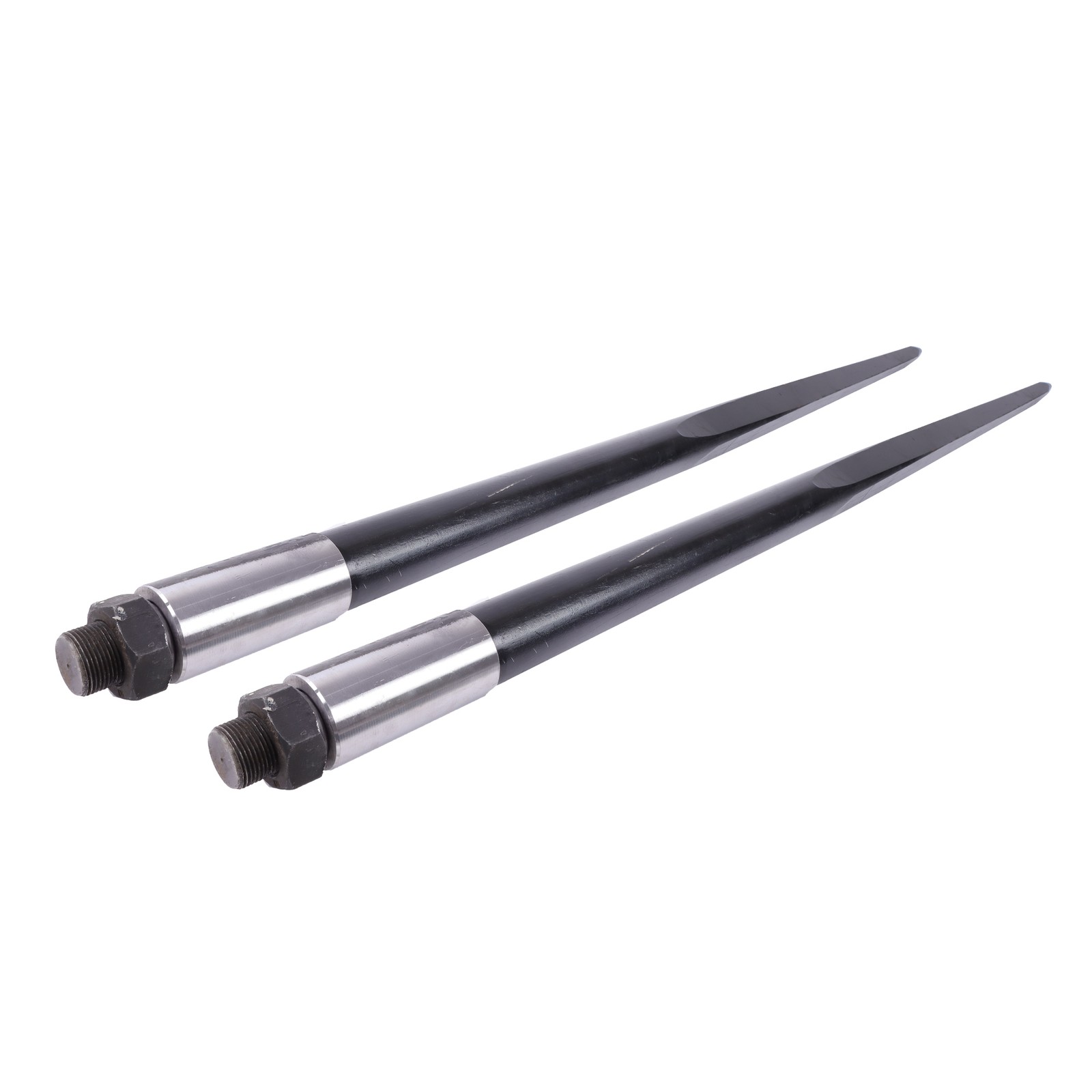 49in Hay Spike Bale Spear Fork for Tractor, Black, 2-Pack