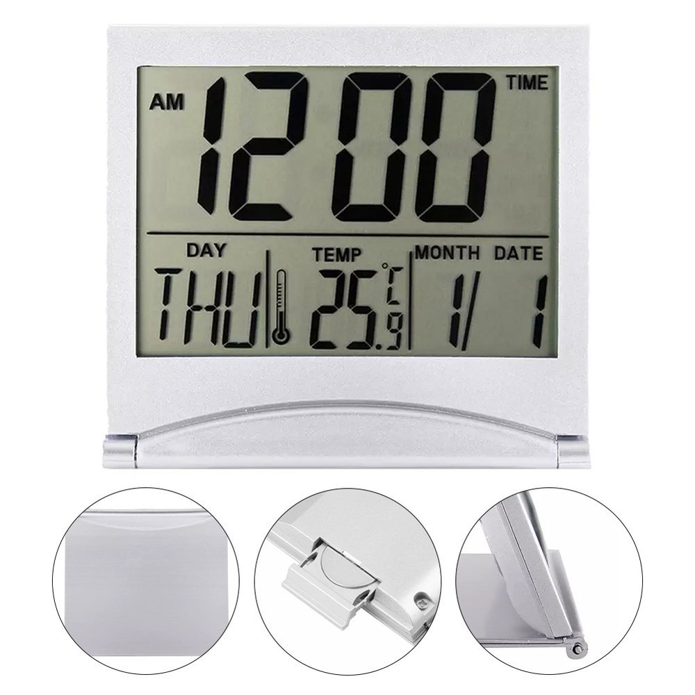 LCD Timer and Temperature Display on Portable Digital Travel Alarm Clock