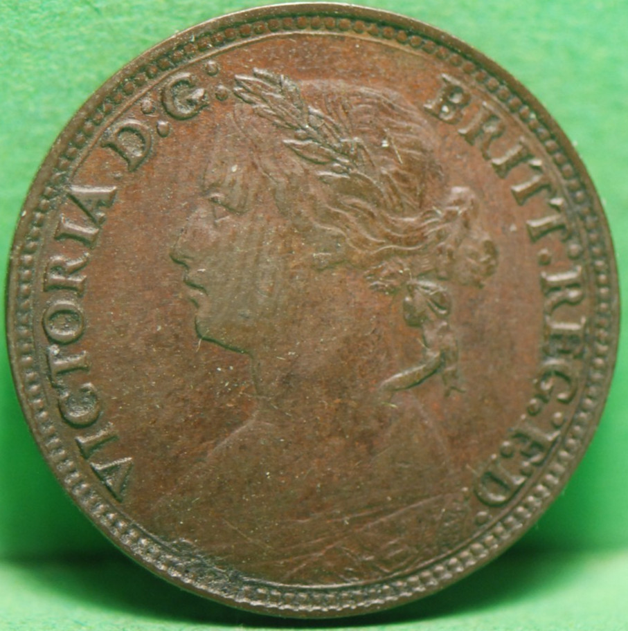 Great Britain 1874-H Farthing, KM753, Extremely Fine, light marks, 7-7