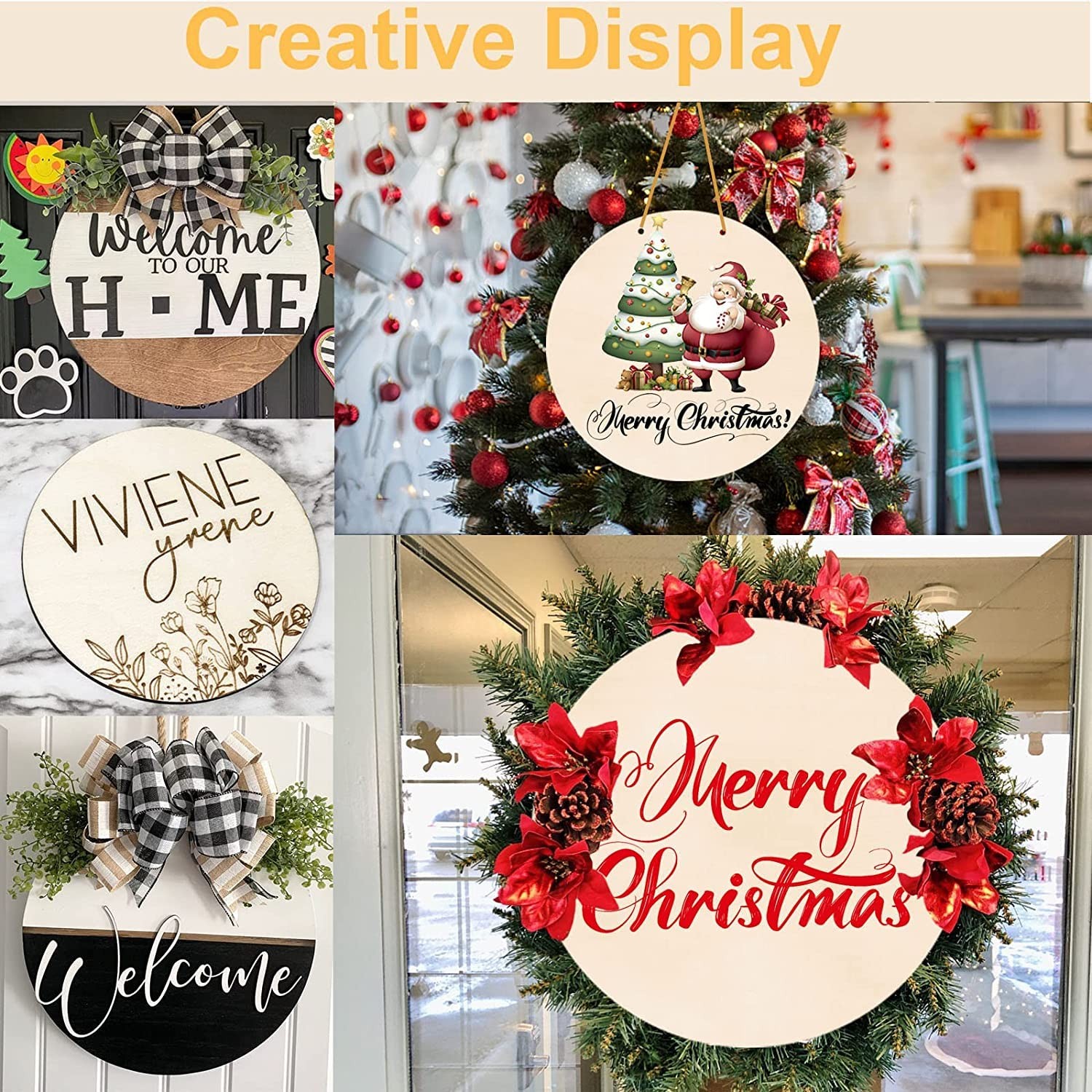 22 Pieces 12" Inch Round Wood Discs for Crafts, Unfinished 12inch 22Pcs, wood