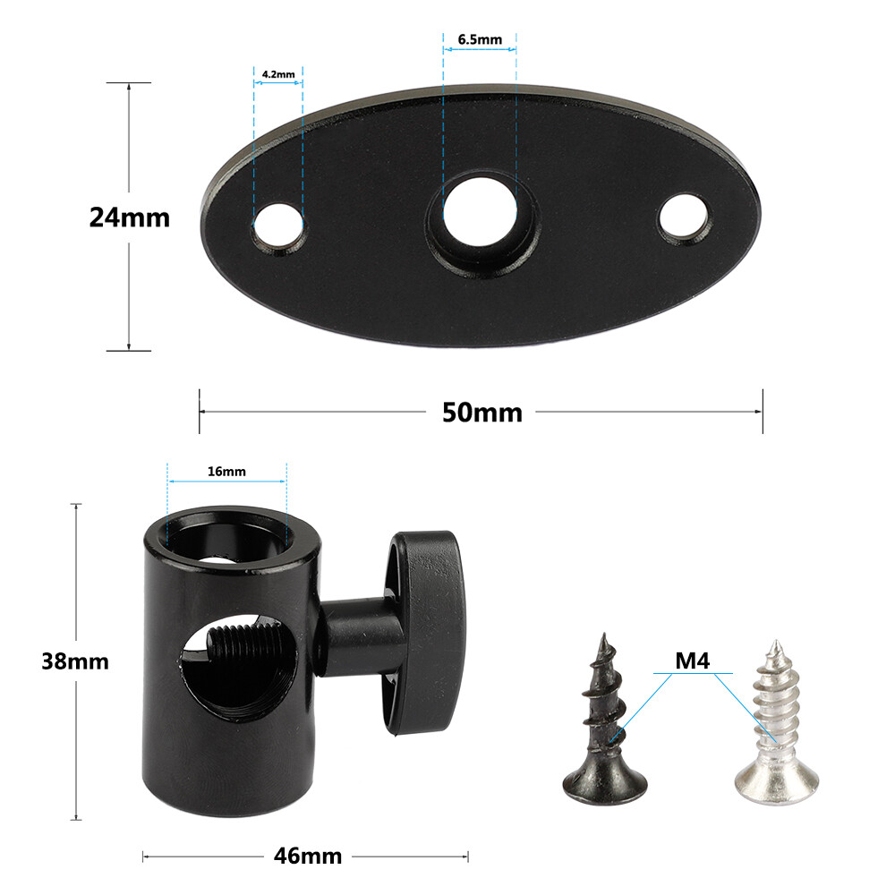 2Pcs CAMVATE Light Stand Mount 16mm w/Wall Ceiling Mount Base for Camera Light