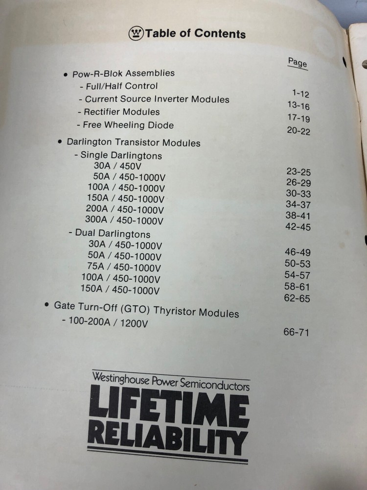1984 Westinghouse Isolated Power Modules Data Book
