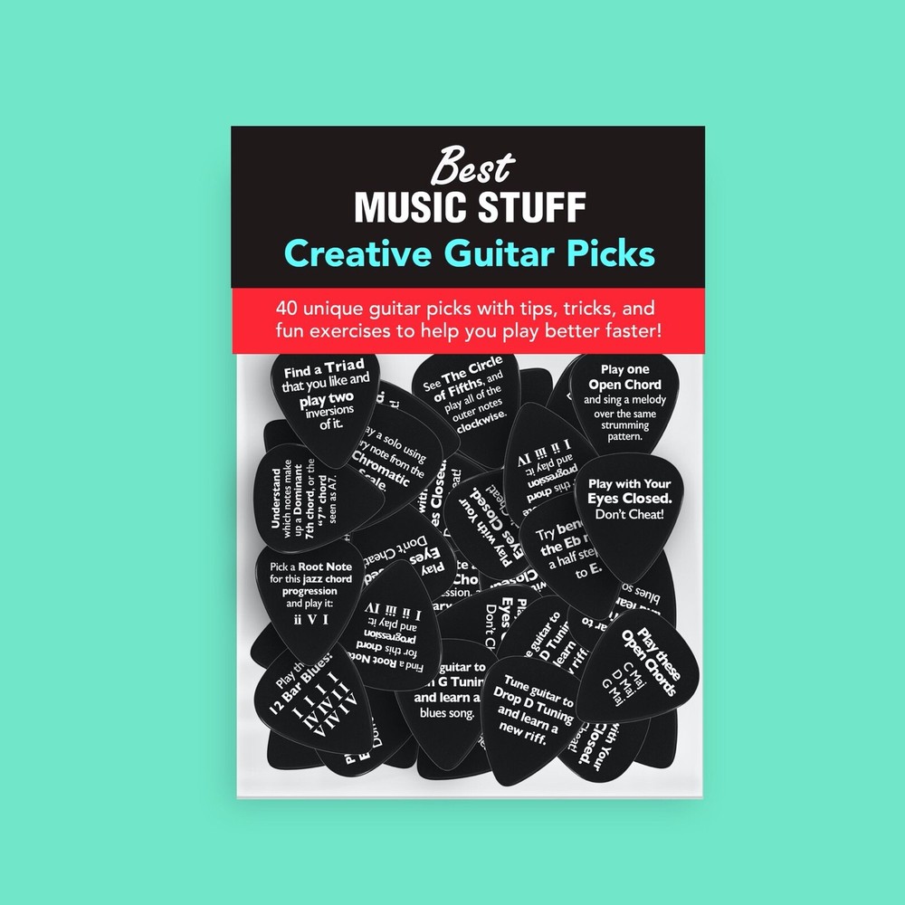 Creative Guitar Practice Picks (40 Piece Gift Set)