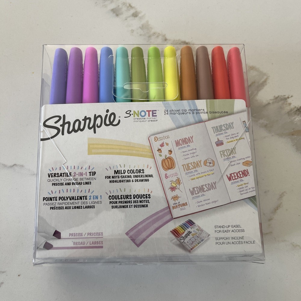 Sharpie S-Note Creative Markers 24 Chisel Tip Markers NEW & FACTORY SEALED!!!