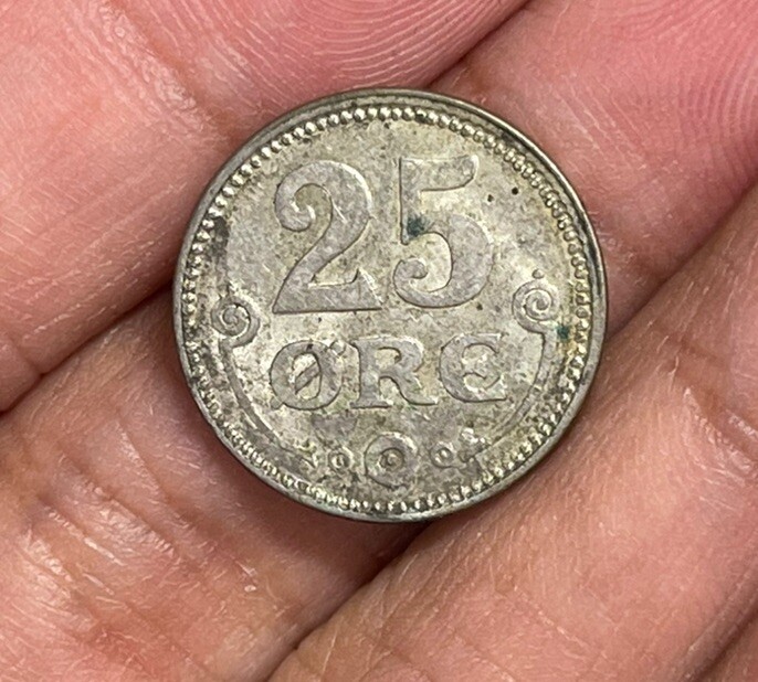 1919 Denmark 25 Ore Coin