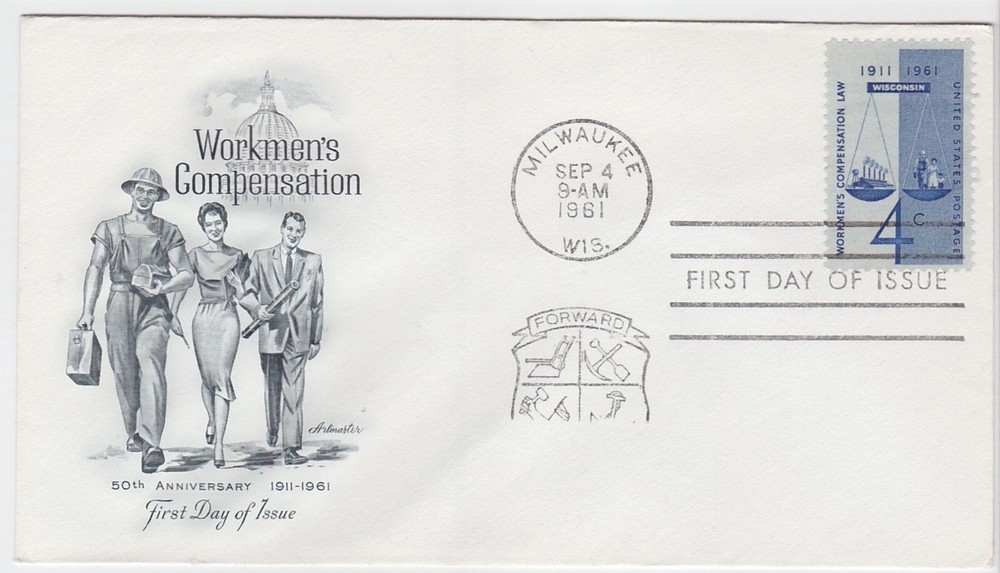 TurtlesTradingPost- Workmen's Compensation- 1961 #1186 FDC Artmaster Cachet
