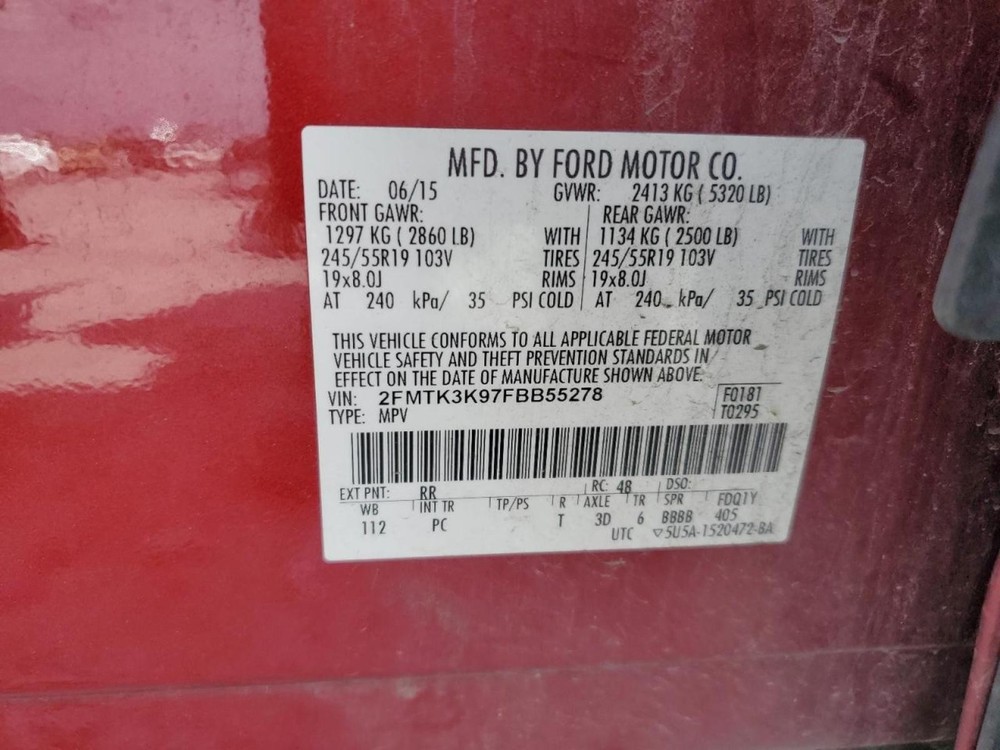 2015-2017 FORD EDGE RF Strut Front; Right