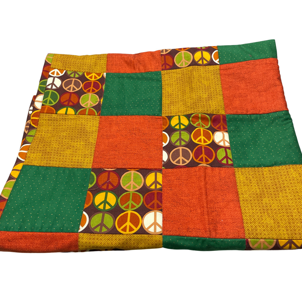 Peace Quilt Handmade Patchwork Throw Vibrant Color Scheme