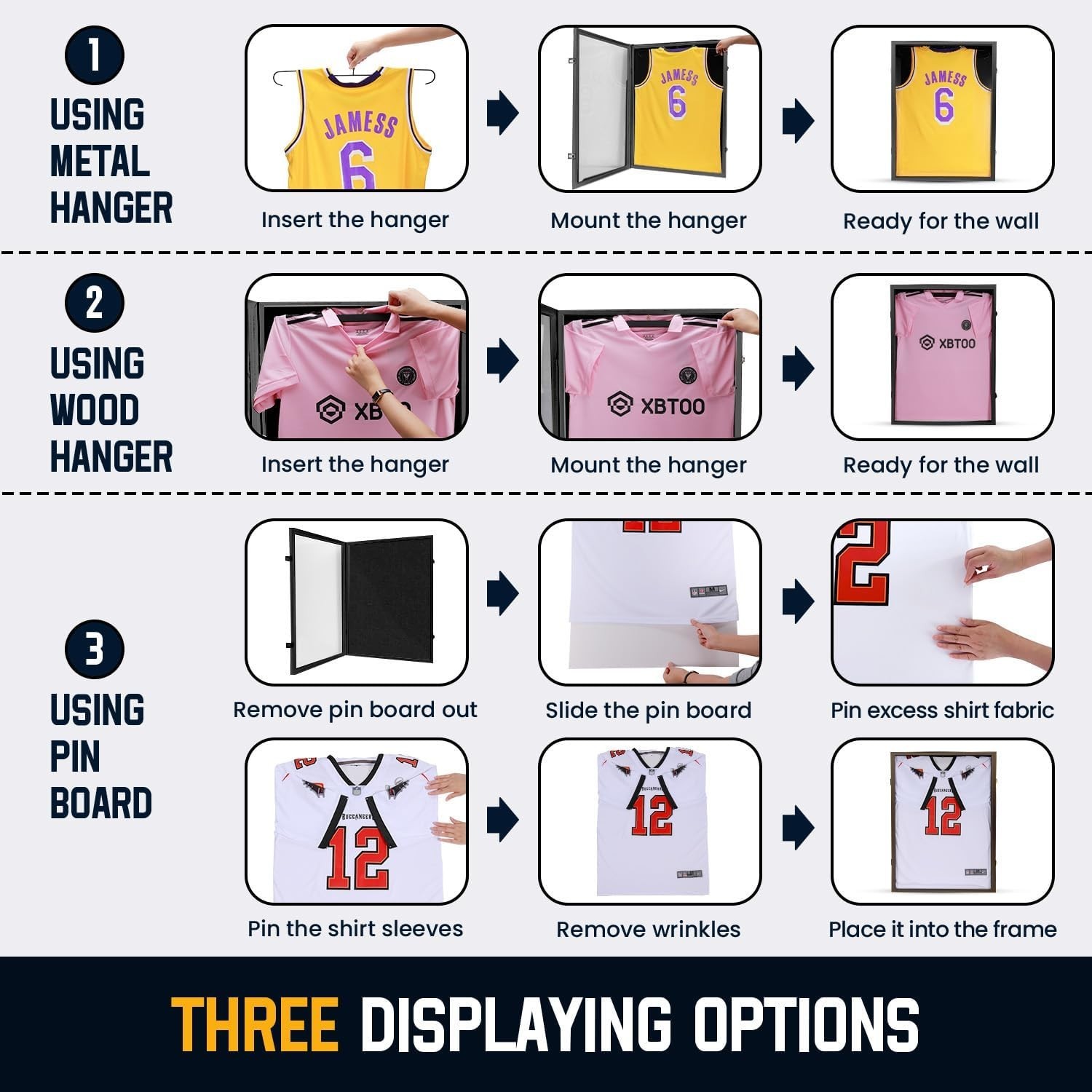 Jersey Frame Display Case ,Jersey Shadow Box with 98% UV Protective Acrylic D...