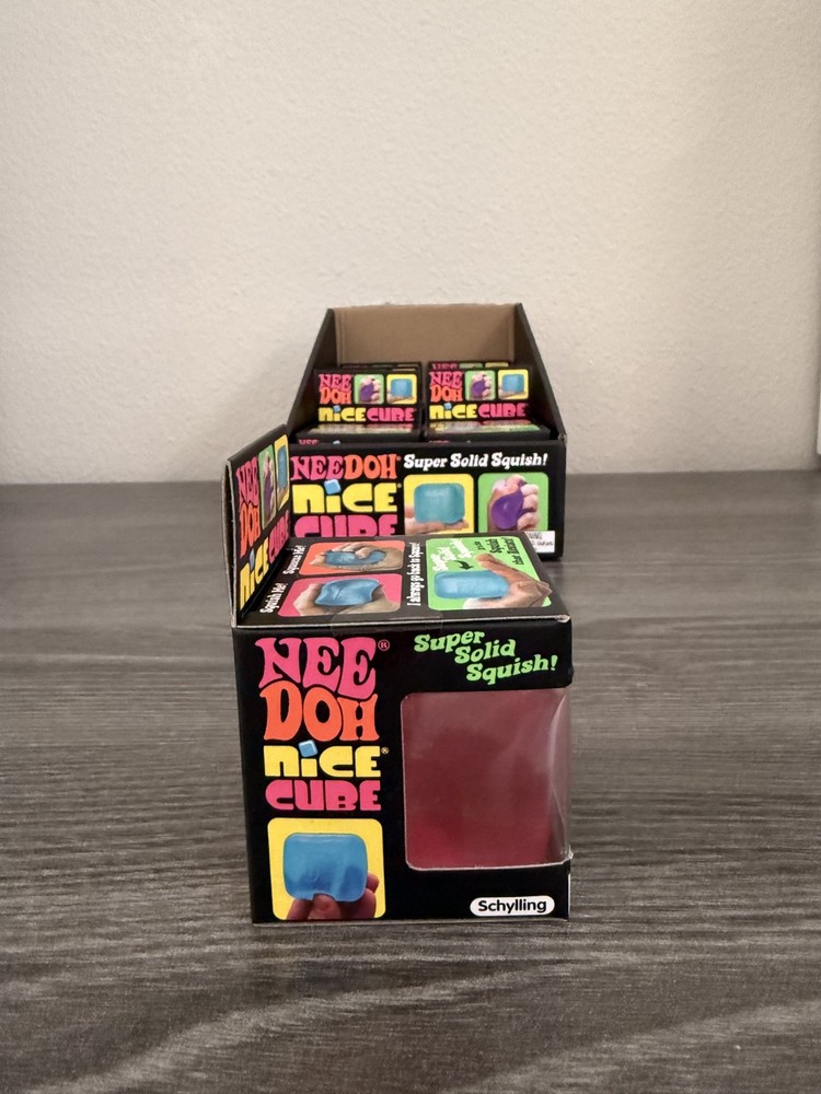 Nee Doh Nice Cubes PINK Ice Cube Toy Fidget Super Solid Squish