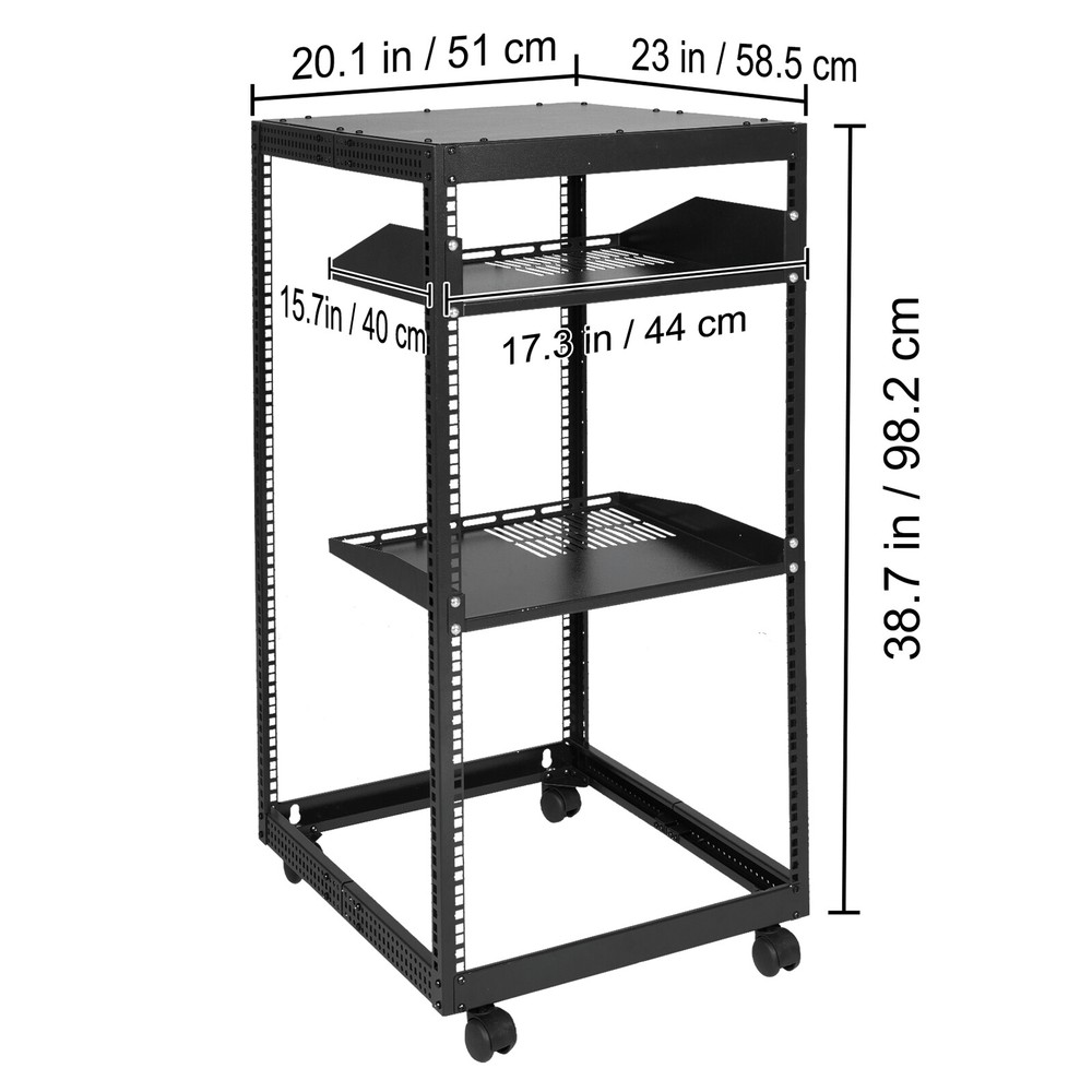20U 4 Post Open Frame Server Rack Network Enclosure 23''-40'' Adjustable