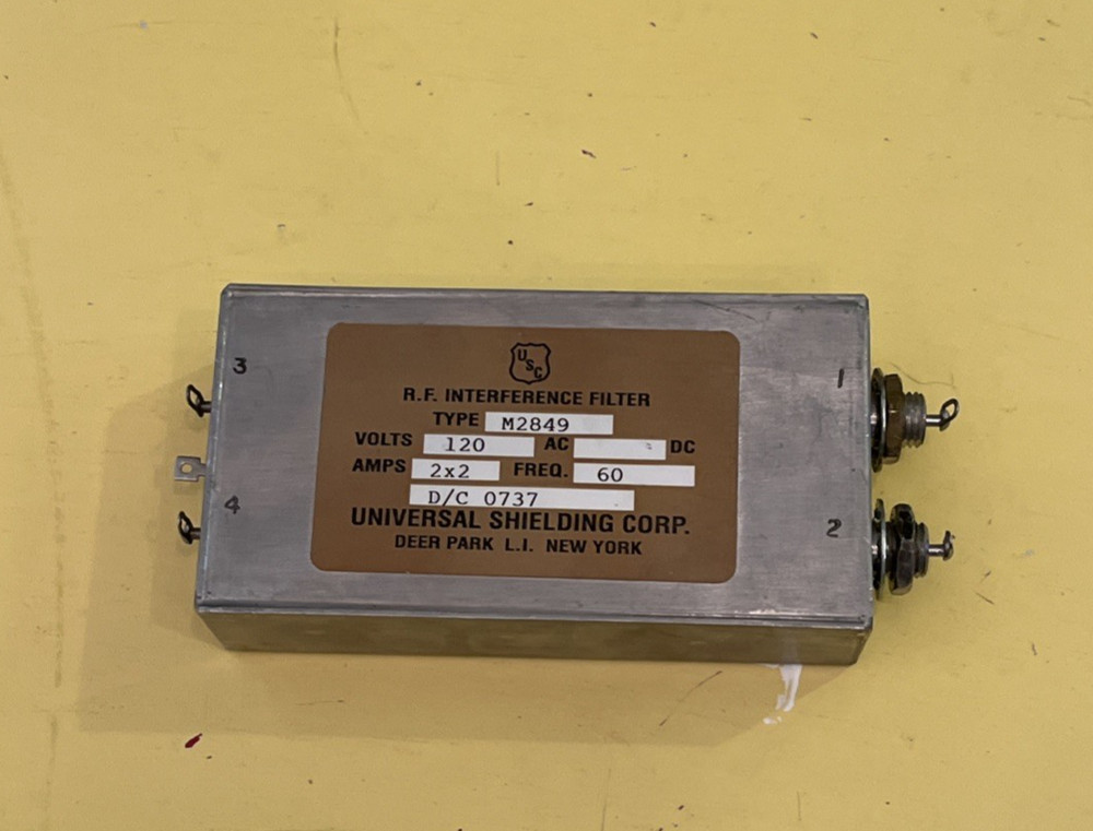 RF Interference Filter 2 wire 120VAC 60Hz 2x2 Amps Data, Security M2849 D/C 0737