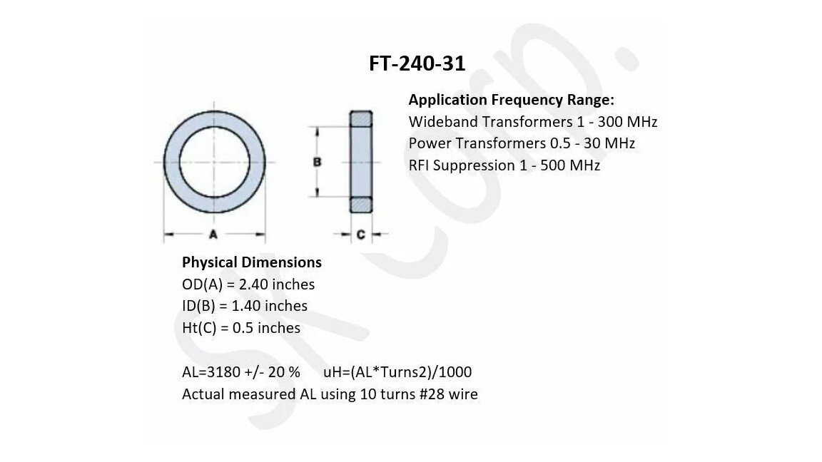 FT-240-31 FT240-31 Ferrite Toroid Core | Large Toroid