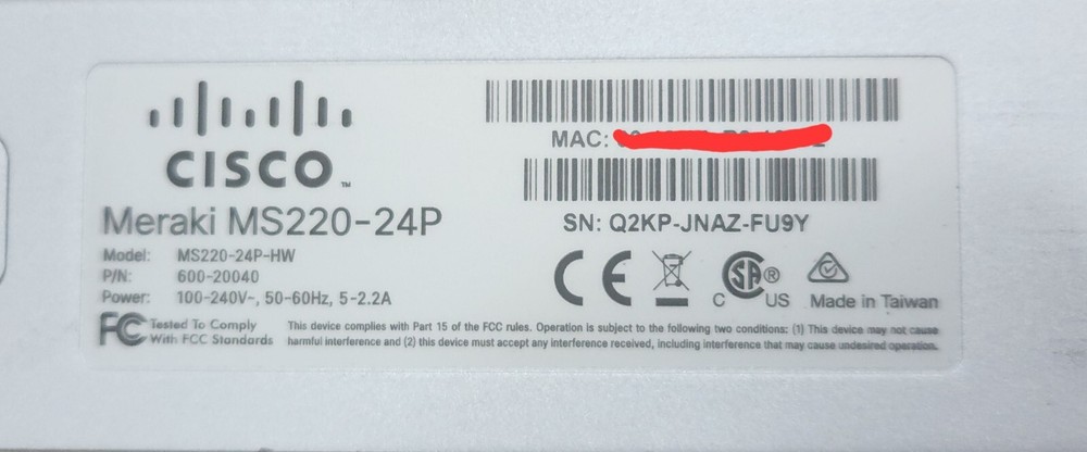 Cisco Meraki Switch - MS220-24P