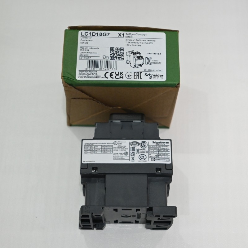 1PC LC1D18G7 Schneider New Contactor: 3-Phase 3NO, 120VAC 50/60Hz Coil, US Stock