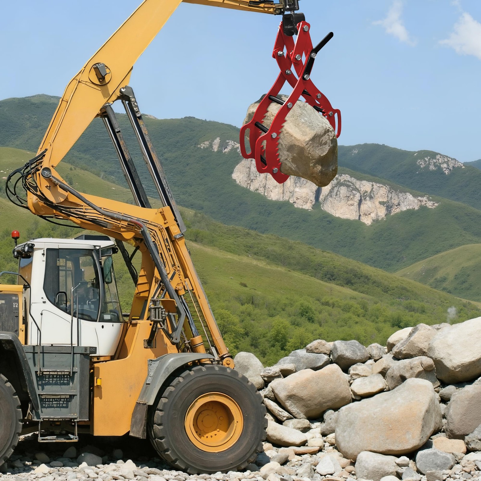 36 inch Log Lifting Tongs Log Grapple 4 Claw Timber Heavy Duty Solid Steel