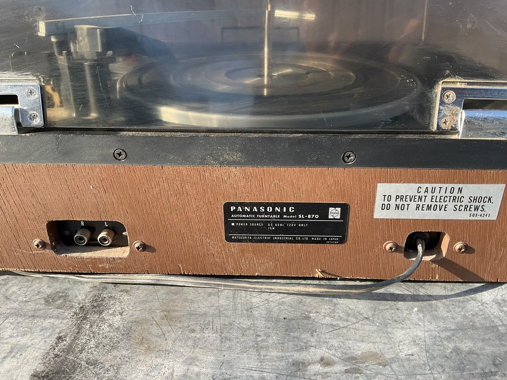 Panasonic SL-870 Automatic Turntable Untested Powers On