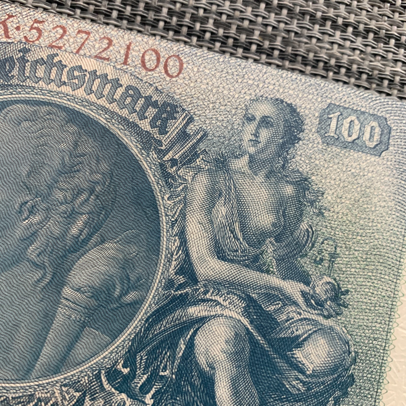 100 NAZI GERMAN Mark SWASTIKA Banknote (1935) P183 WWII, WW2 Currency Money