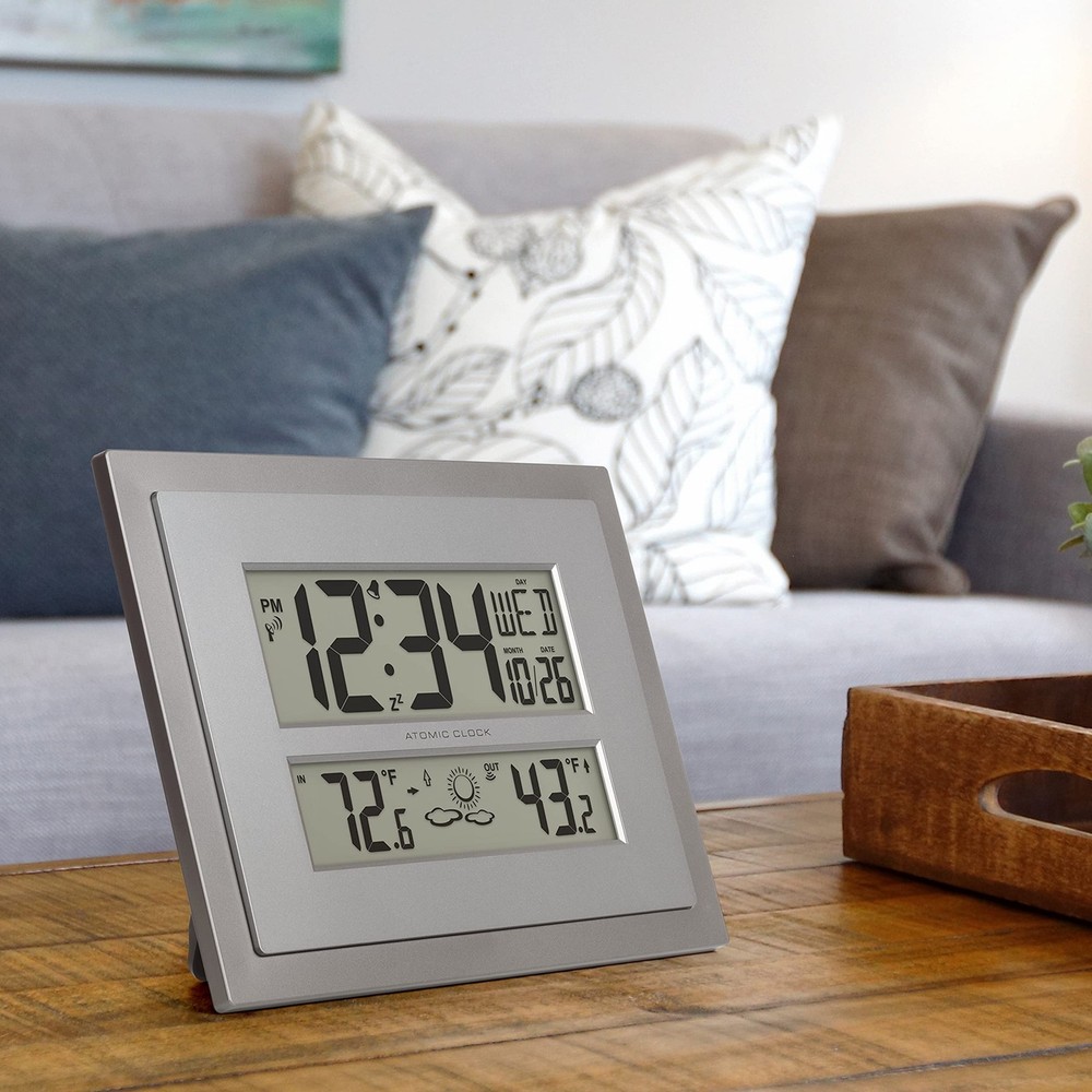 La Crosse Technology 512-85937-INT Atomic Digital Wall Clock with Temperature...