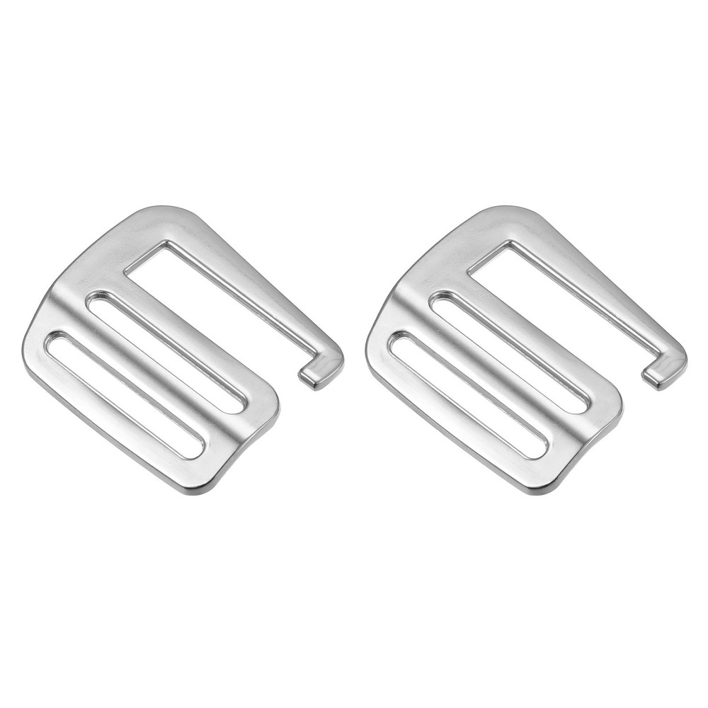1.26" Webbing Release G Hook Buckle Adjuster for Backpack Strap, 2Pcs Silver