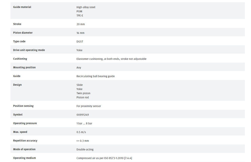 FESTO DGST-16-20-E1A 8078854 Mini Slide New