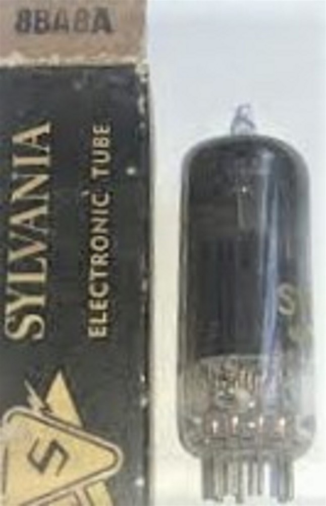 8BA8A TUBE SYLVANIA NIB TESTED & BOXED VINTAGE COMMERCIAL SURPLUS
