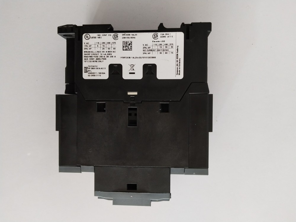 SIEMENS POWER CONTACTOR 3RT2038-1AL2O