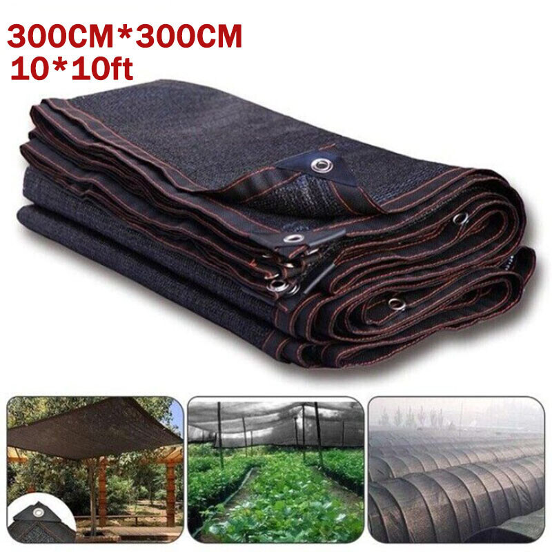 10X10FT/10x20 FT Black Sun Shade Net Plants Outdoor Pergola Lawn Sun Shade Cloth