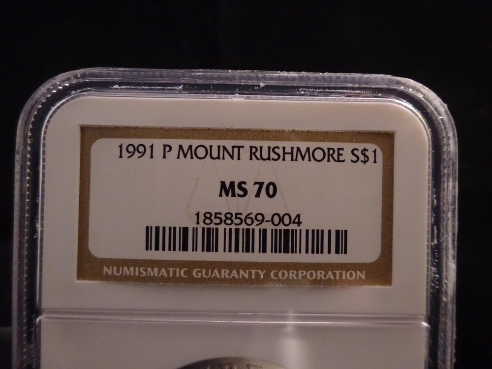 1991-P Mount Rushmore 90% Silver Dollar NGC MS70