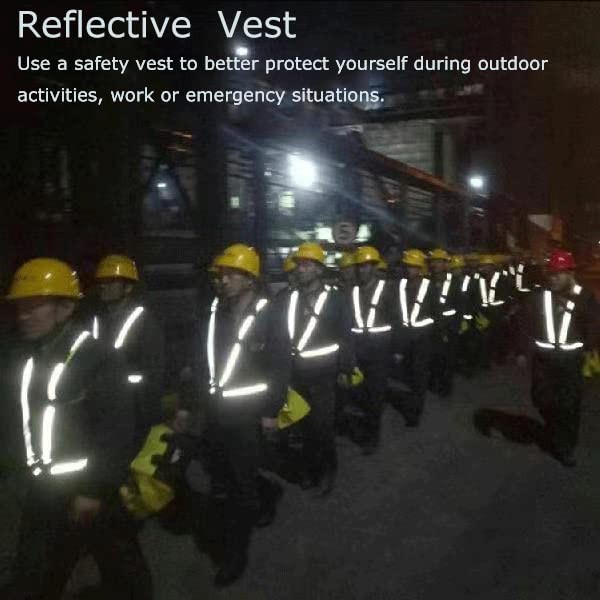 2pcs Reflective Vest, Adjustable High Visibility Reflective Green & Orange