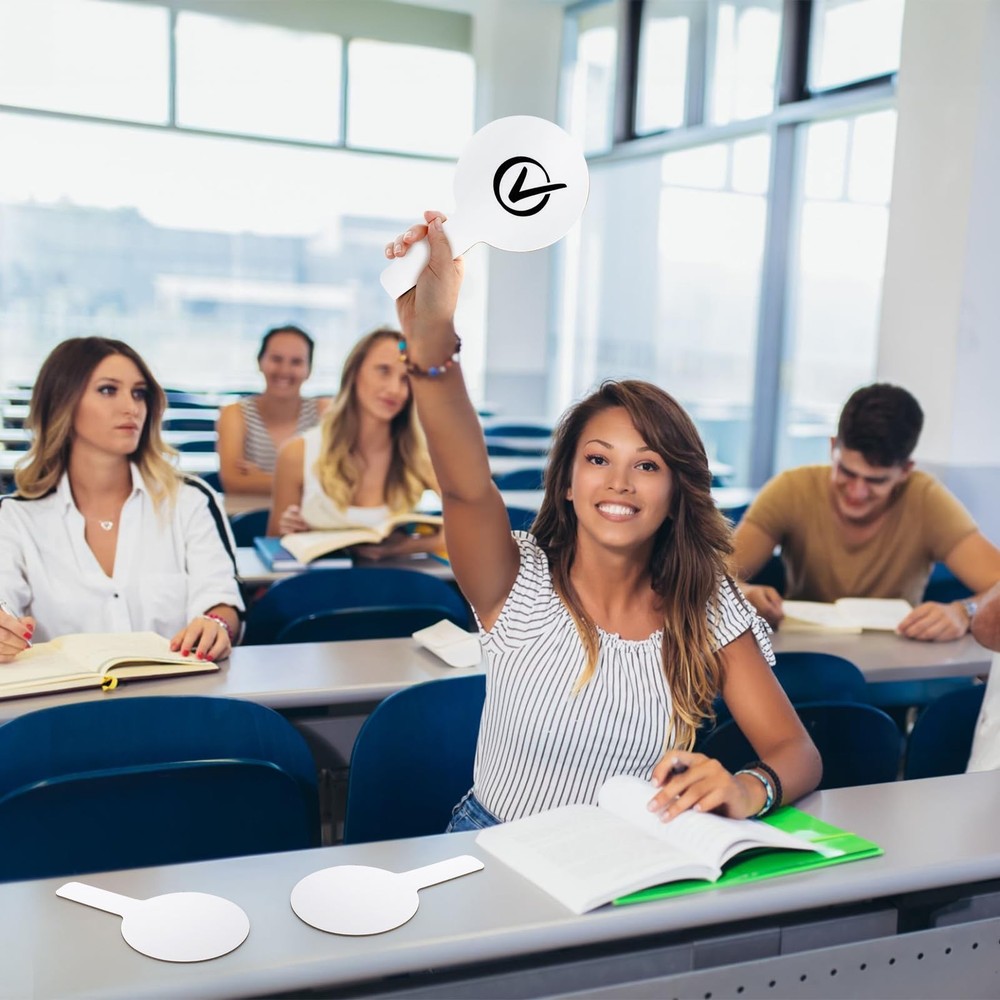 30 Pack Dry Erase Answer Paddle, Mini White Boards, Double Sided Handheld Pad...