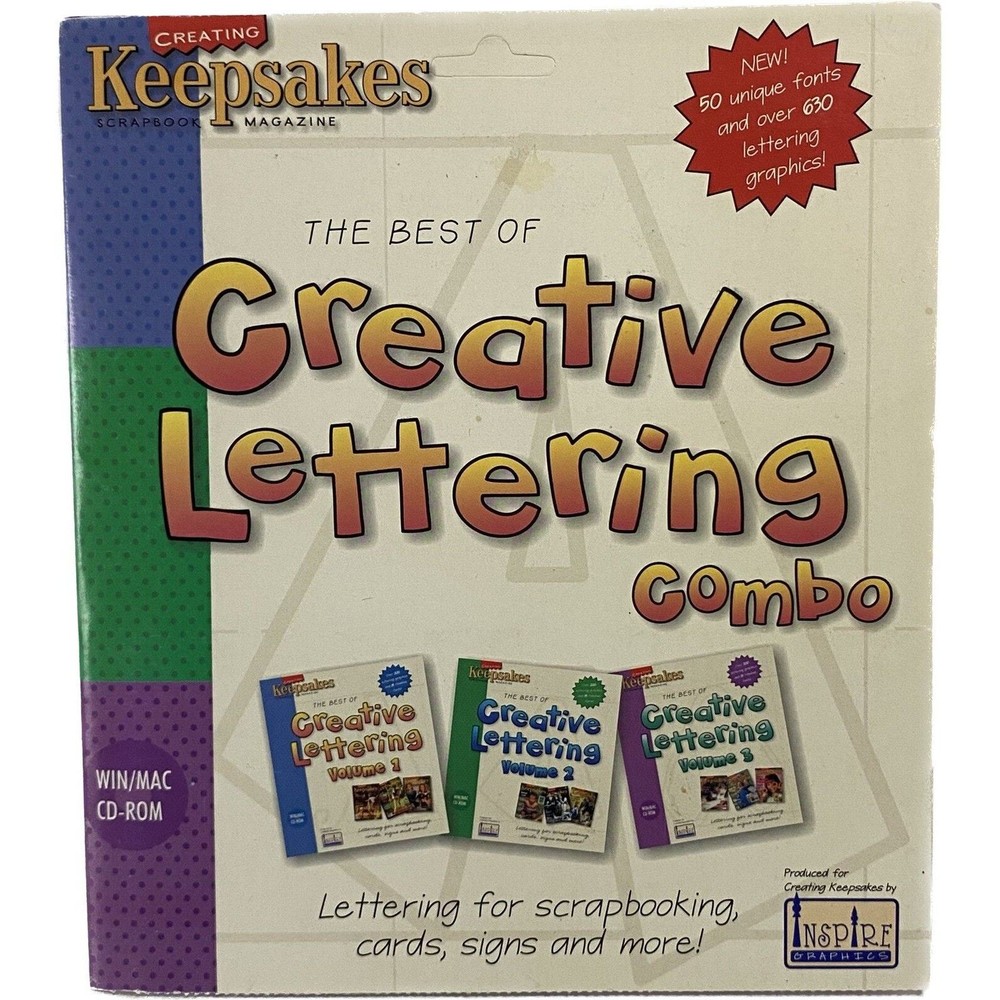 CREATIVE LETTERING COMBO - Keepsakes WIN/MAC CD-ROM 1999 2000