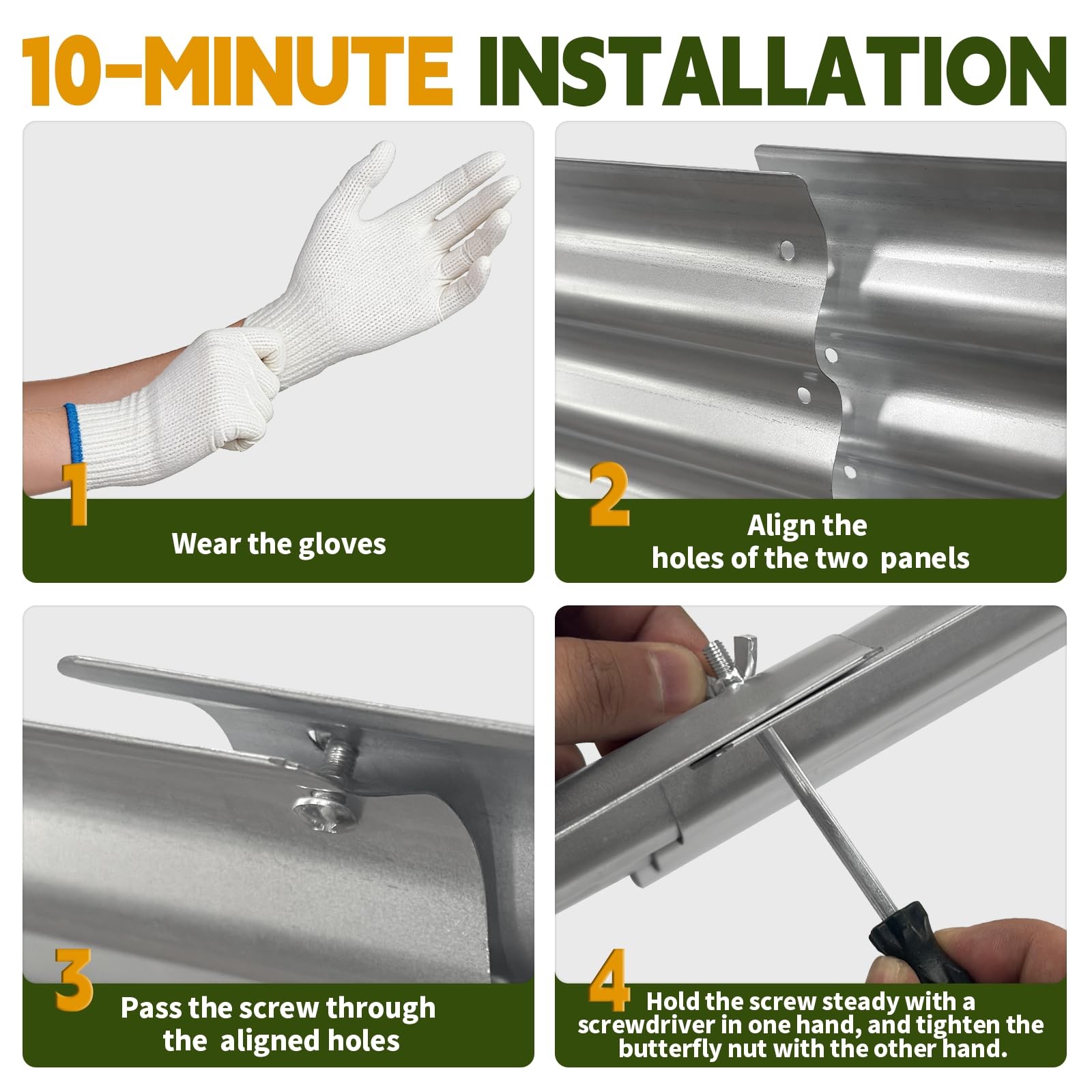 Galvanized Raised Garden Bed Outdoor, Large Raised Bed for Gardening, 4x2x1ft...