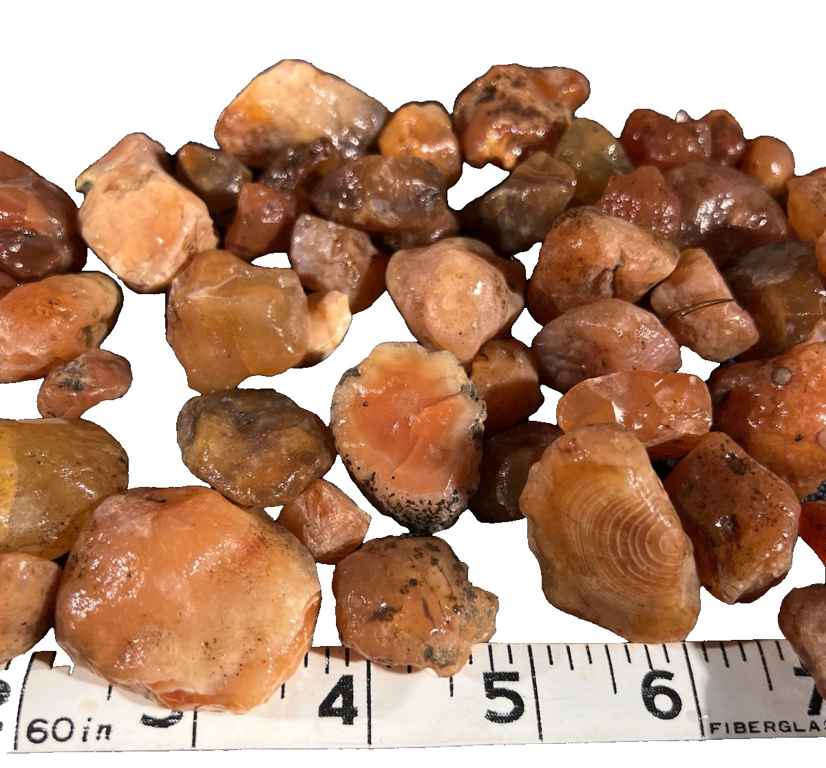 Carnelian Agate Nugget Rough 1 lb 4.5 oz 40 in lot Oregon, great color