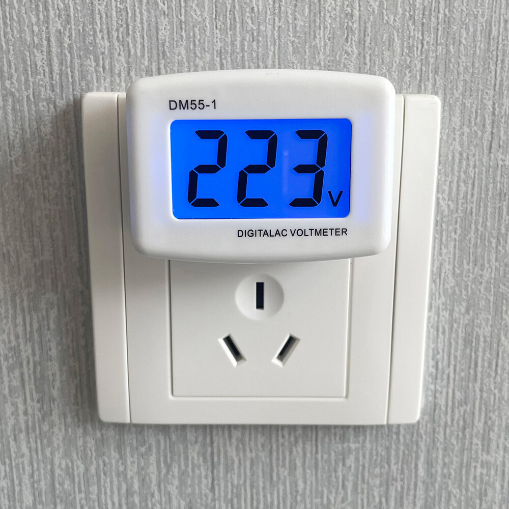 2X LED Digital Voltage Meter DM55-1 AC 110-220V US Plug Voltage Tester Voltmeter
