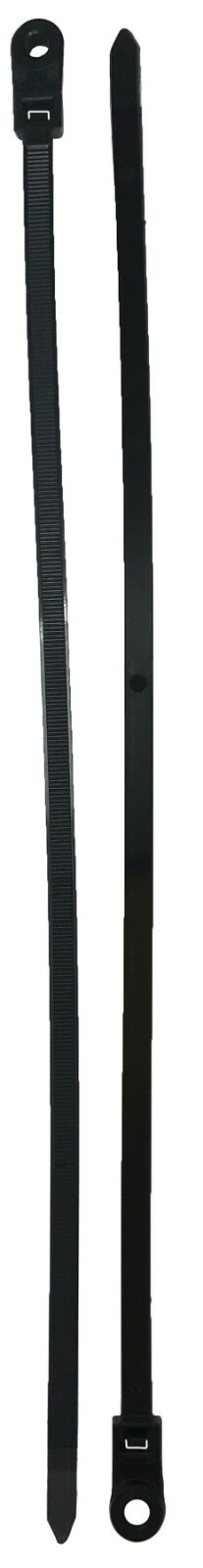 (100) Black Mounting Head Hole 15" Inch Nylon Cable Wire Wrap Zip Tie 120 LB USA