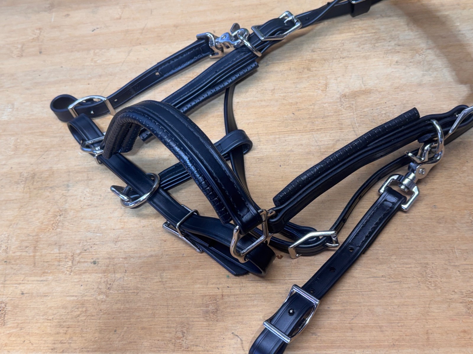 Two Horse Tack NEOPRENE PADDED Beta Biothane Halter Bridle with Bit Hangers