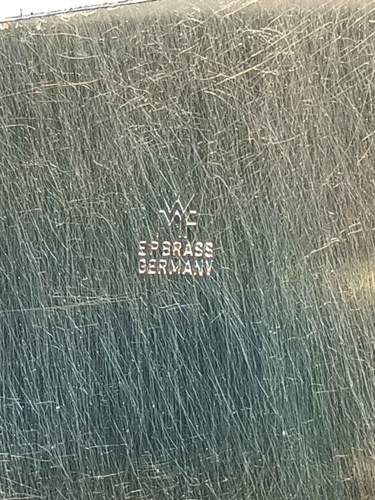 WMF-Ikora German Brushed Silver Plate Rectangle Flat Serving Plate MCM EP Brass