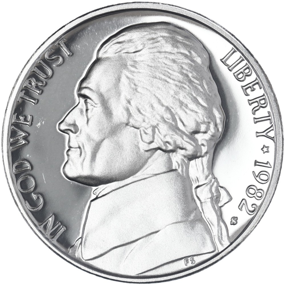 1982 S Jefferson Nickel Gem DCam Proof