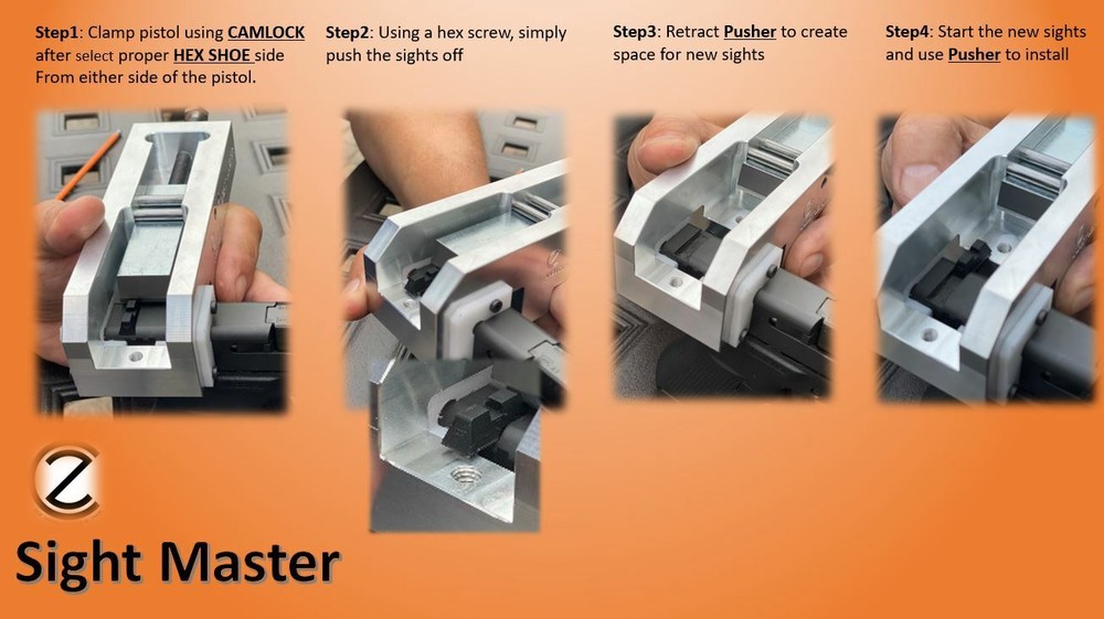 Universal Slide Sight Pusher - Adjust Tool - Sight Tool - Glock, 1911, Sig