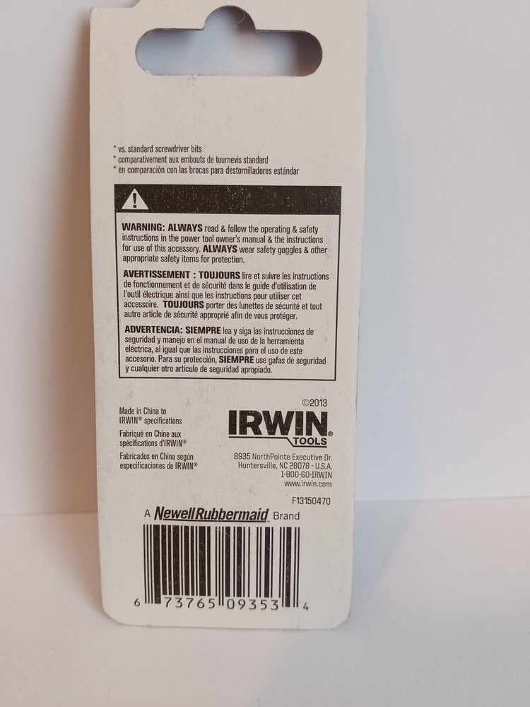 Irwin 1837381, 2 Count, 1", #2 Square Recess Torsion Bits, Impact Insert Bits
