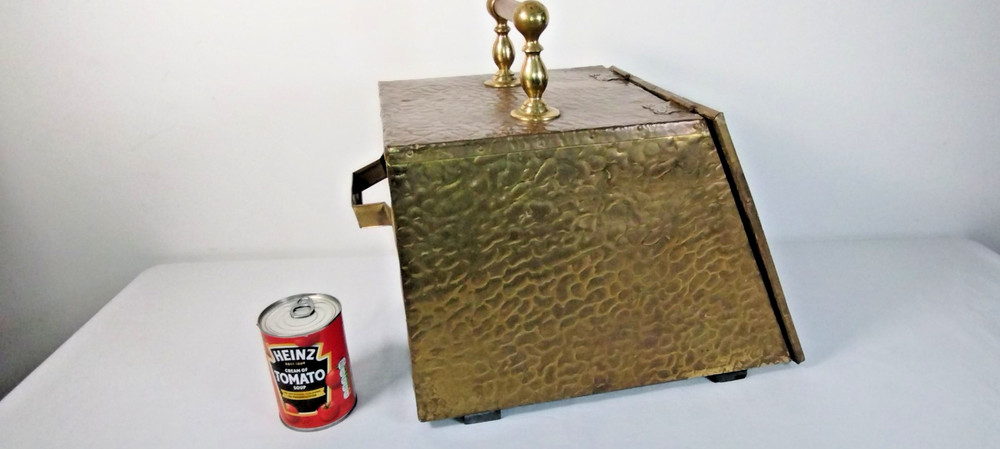 Vintage Coal Box / Fireside Log Bin – Embossed Front – Fireplace Decor
