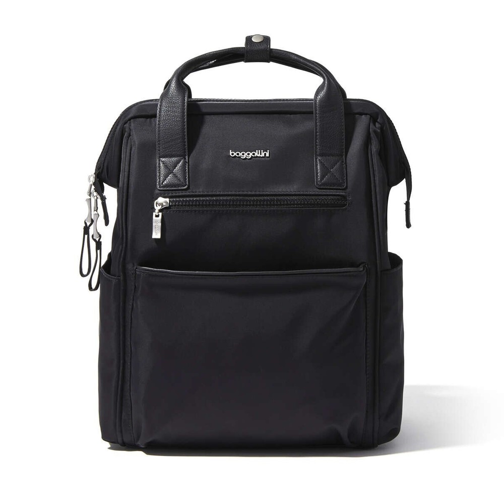Baggallini Womens Soho Multipurpose Backpack / Laptop Backpack, Smoke/Black- $89