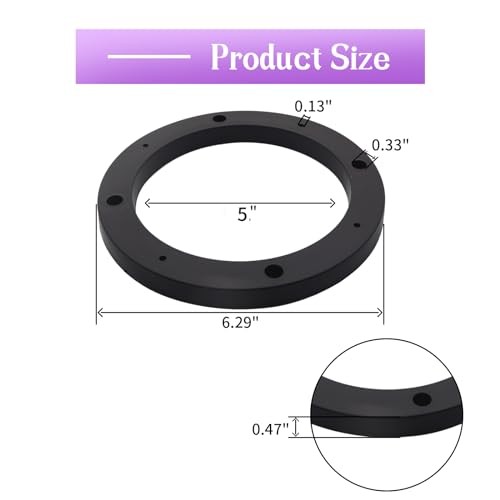5" Dia Universal Plastic Speaker Spacer Adaptor Ring Mounting Bracket 5inch